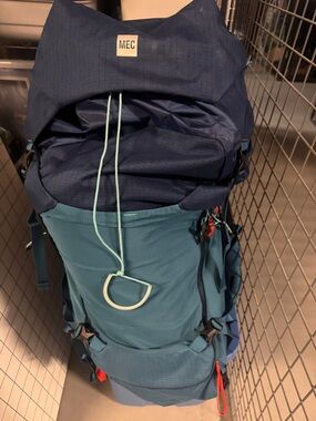 MEC Blue Backpack with Orange Grab Handle
